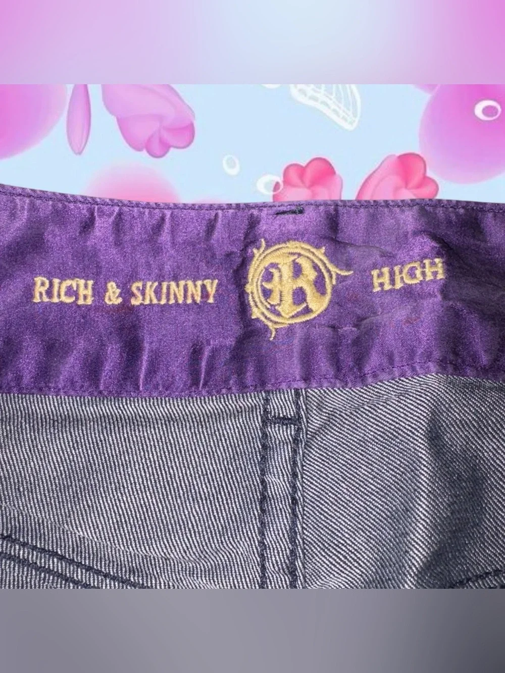 vtg y2k high waist straight jeans - rich & skinny, sz 28